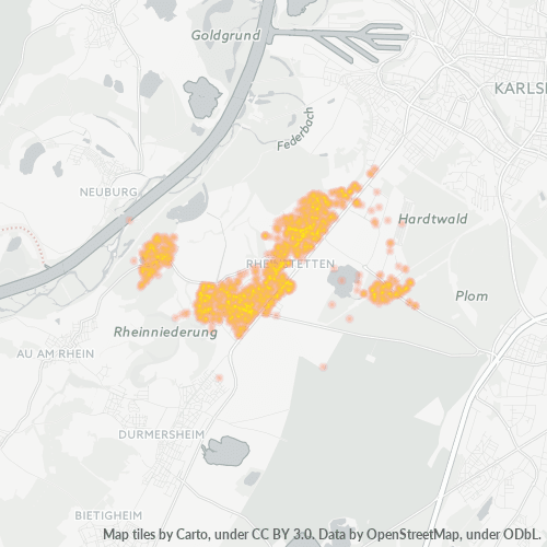 Heatmap für plz 76287
