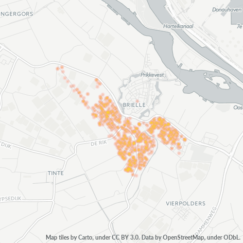 Heatmap voor postcode 3232