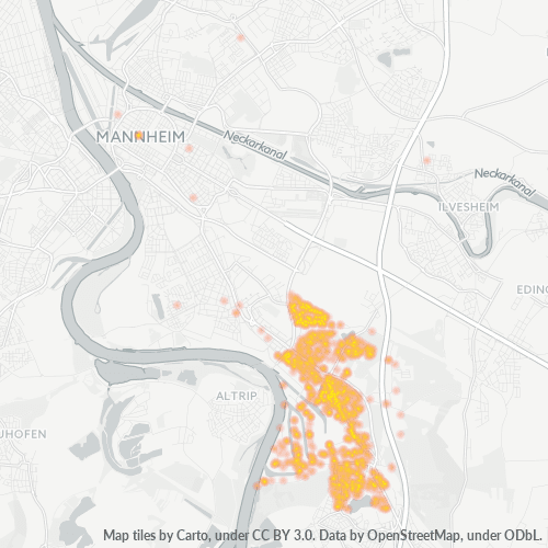 Heatmap für plz 68219