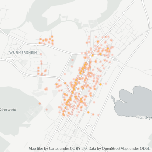 Heatmap für plz 76448
