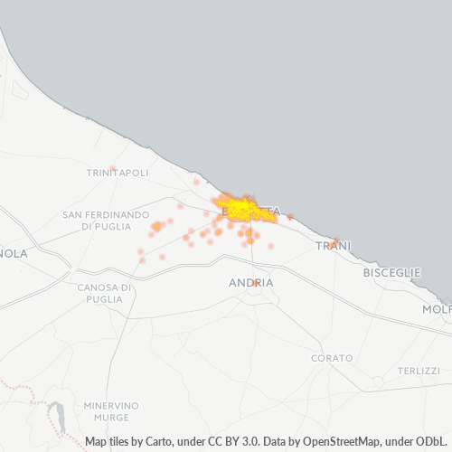 Mappa di calore per cap 76121