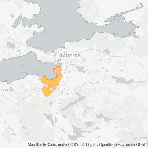 33900 Yritystiheys lämpökarttana