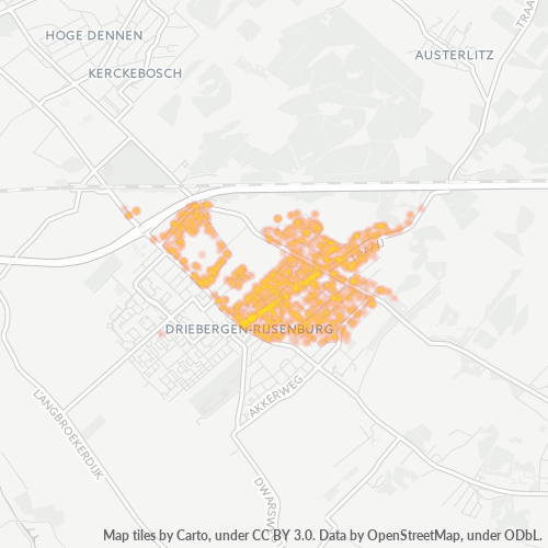 Heatmap voor postcode 3971
