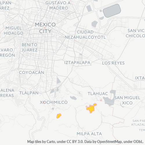 16780 Mapa de calor de densidad empresarial