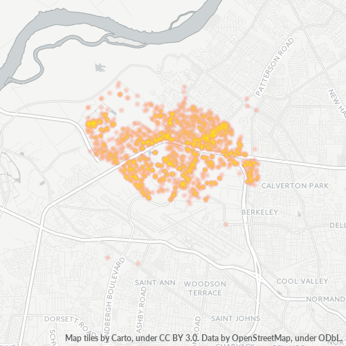 63042 Business Density Heatmap