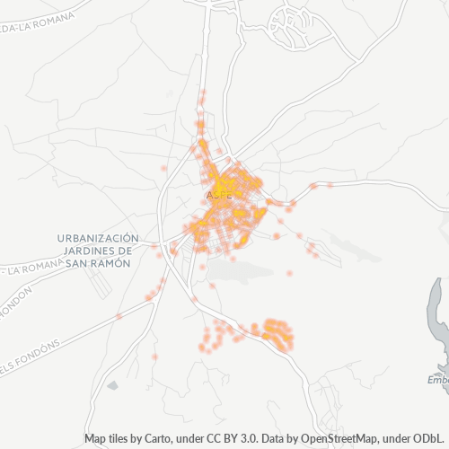 Mapa de calor para código postal 03680