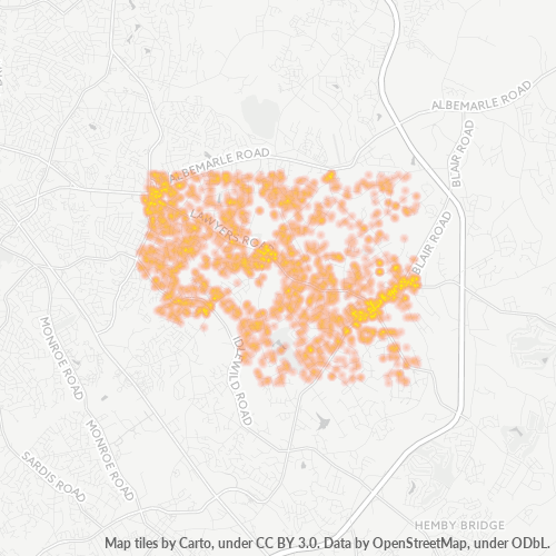 28227 Business Density Heatmap