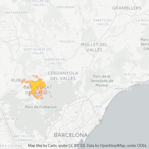 Mapa de calor para código postal 08173