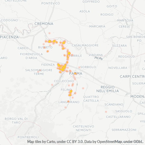 Mappa di calore per cap 43010
