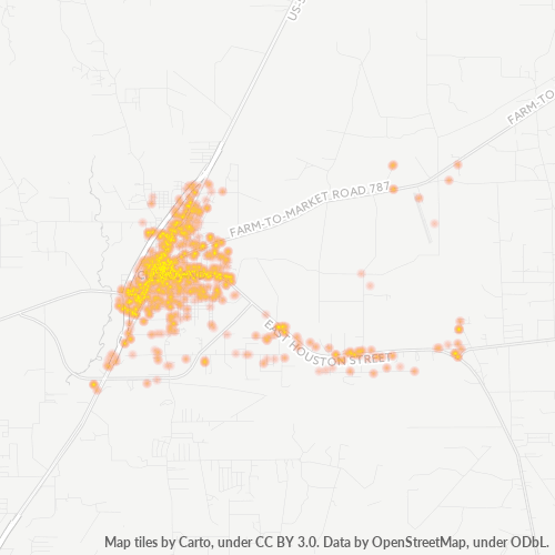 77327 Business Density Heatmap