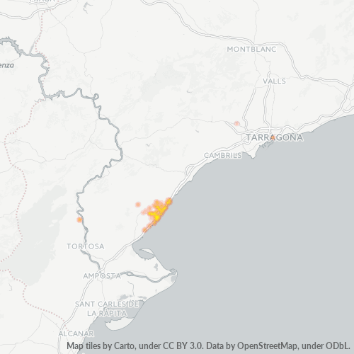 43860 Mapa de calor de densidad empresarial