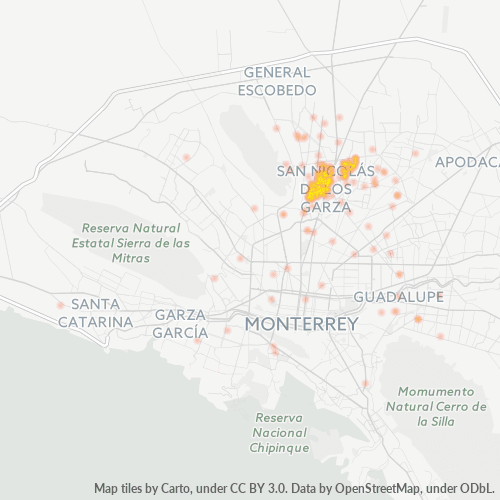 66420 Mapa de calor de densidad empresarial