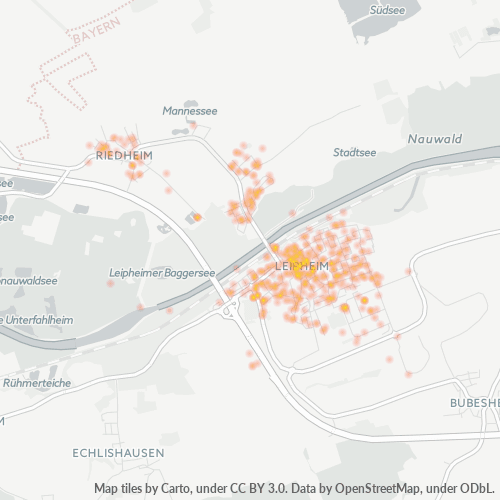Heatmap für plz 89340