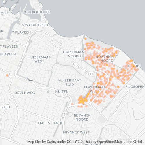 Heatmap voor postcode 1274