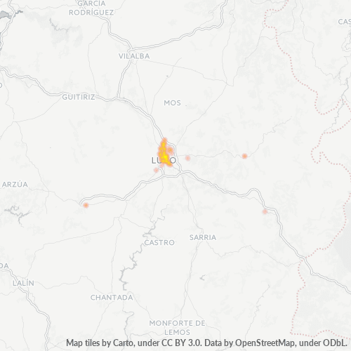Mapa de calor para código postal 27001