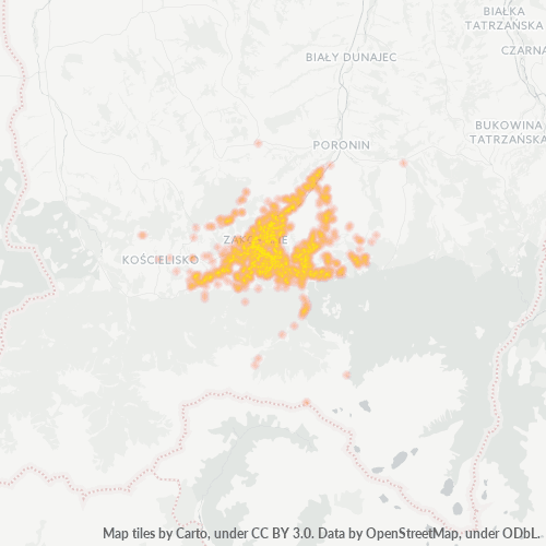 34-500 Mapa intensywności działalności gospodarczej