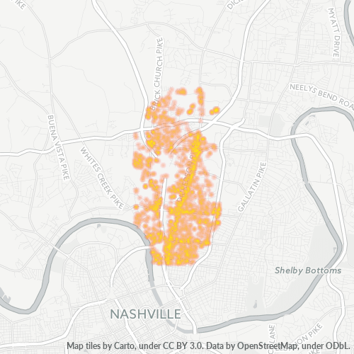 37207 Business Density Heatmap