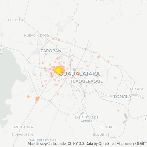 44130 Mapa de calor de densidad empresarial