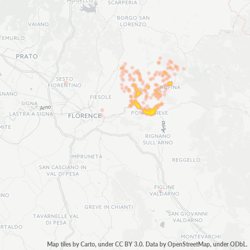 Mappa di calore per cap 50065