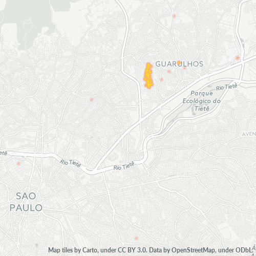 07052-000 Mapa de calor de densidad empresarial