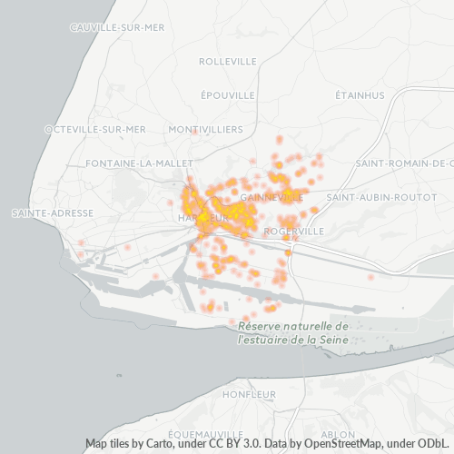 76700 Thermocarte de densité d'activité
