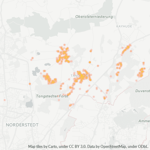 Heatmap für plz 22889