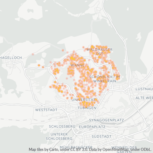 Heatmap für plz 72076