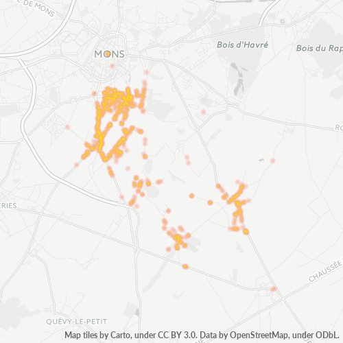 Heatmap voor postcode 7022