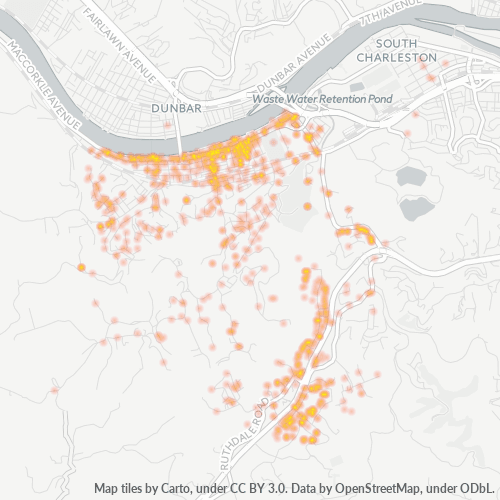 25309 Business Density Heatmap