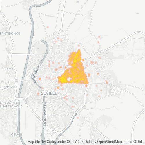 Mapa de calor para código postal 41007