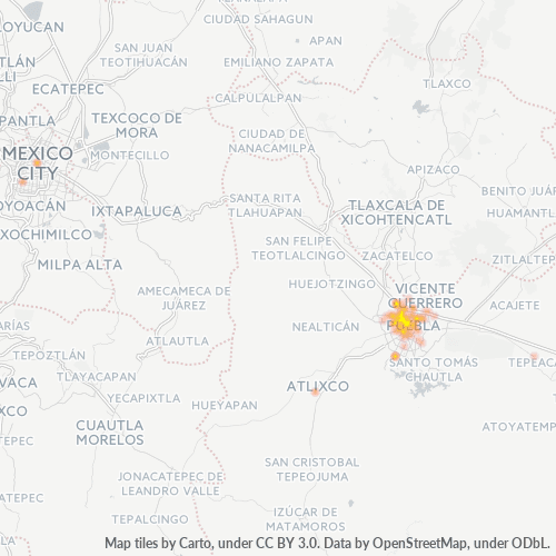 72140 Mapa de calor de densidad empresarial