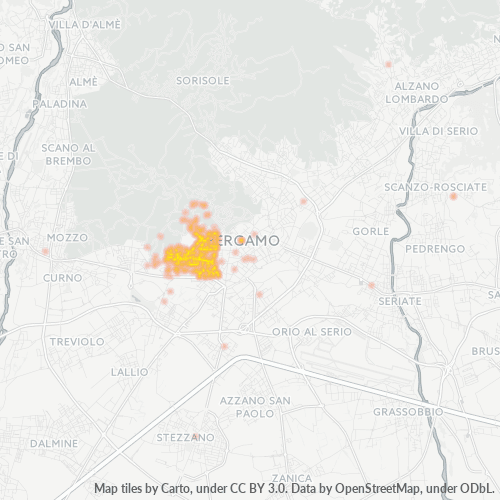 24128 Mappa di concentrazione per la densità di aziende
