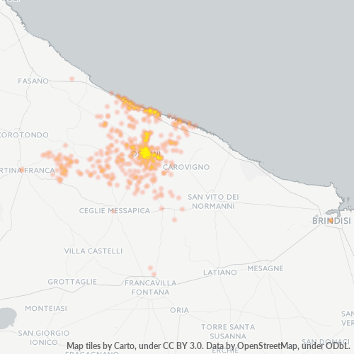 Mappa di calore per cap 72017