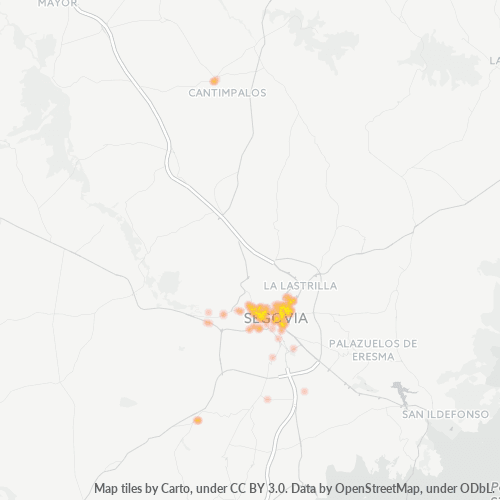 Mapa de calor para código postal 40003