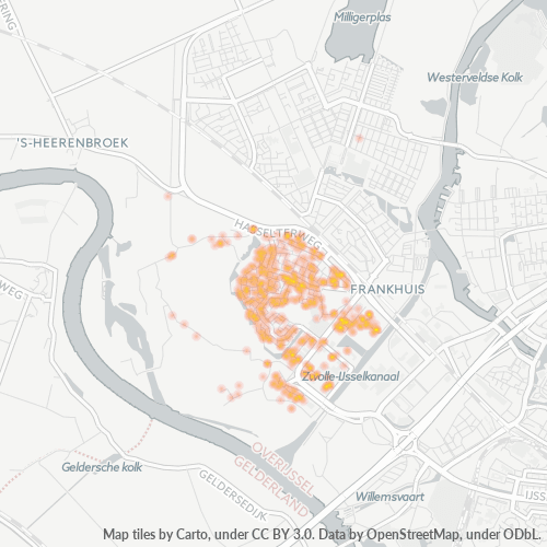 Heatmap voor postcode 8042