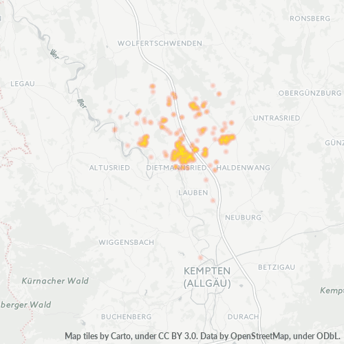 Heatmap für plz 87463
