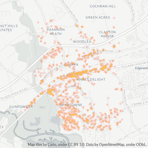 21085 Business Density Heatmap