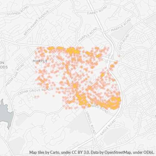 19008 Business Density Heatmap