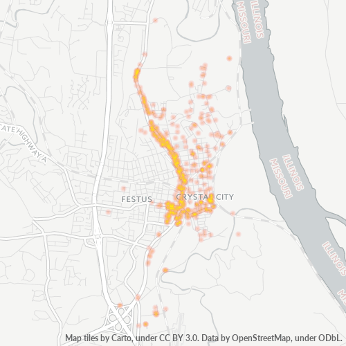 63019 Business Density Heatmap