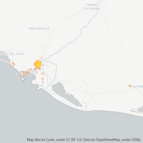 39700 Mapa de calor de densidad empresarial