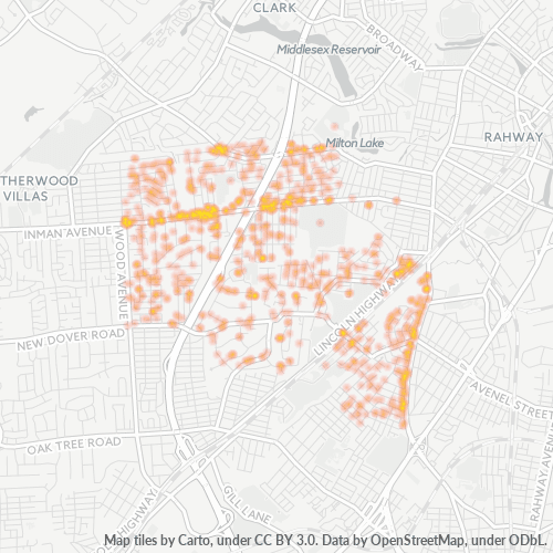 07067 Business Density Heatmap