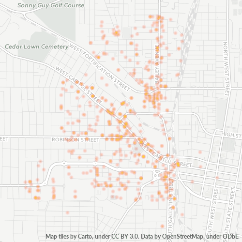 39203 Business Density Heatmap