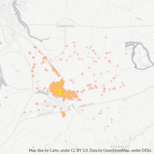 Heatmap voor postcode 4571