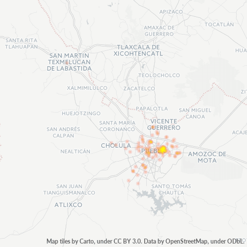72270 Mapa de calor de densidad empresarial