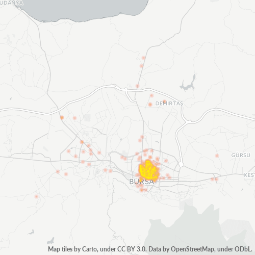 posta kodu 16240 için yoğunluk haritası
