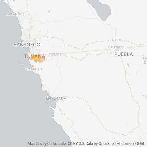 22106 Mapa de calor de densidad empresarial