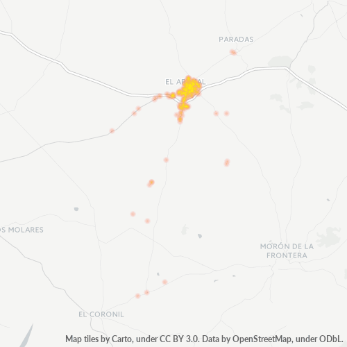 Mapa de calor para código postal 41600