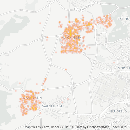 Heatmap für plz 71069