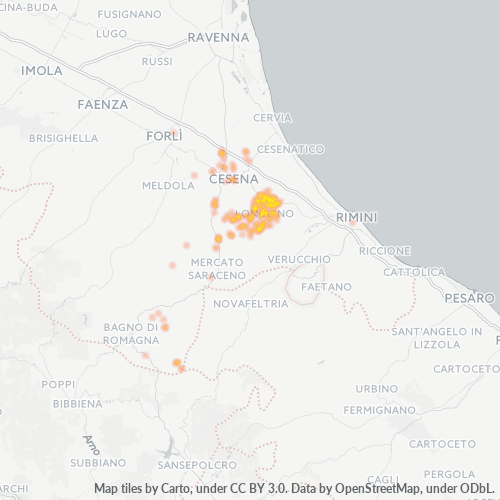 Mappa di calore per cap 47020