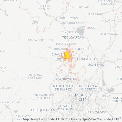 54740 Mapa de calor de densidad empresarial